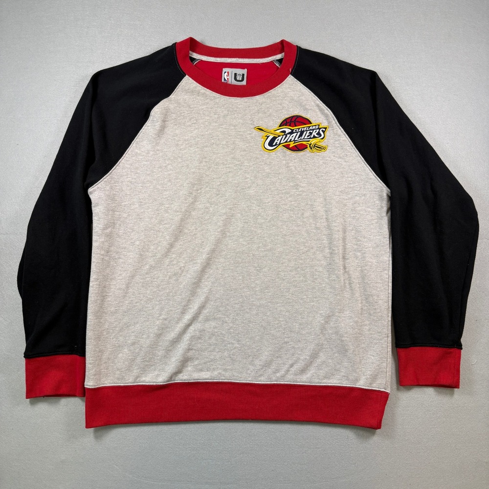 NBA Cleveland Cavalier Sweatshirt Mens 2XL Gray‎ Raglan Colorblock Basketball